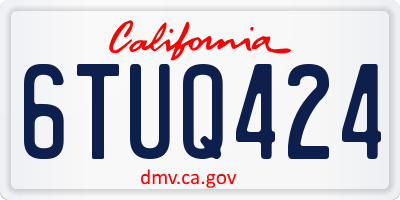 CA license plate 6TUQ424
