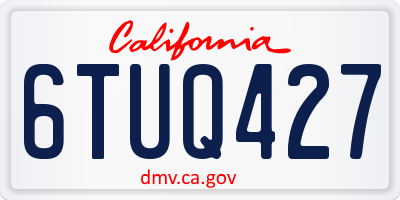 CA license plate 6TUQ427