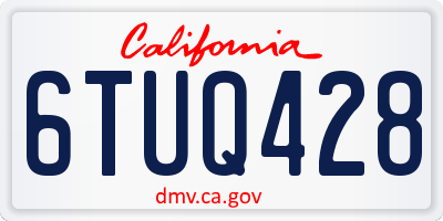 CA license plate 6TUQ428