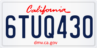 CA license plate 6TUQ430