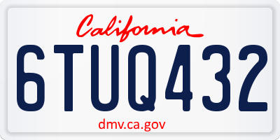 CA license plate 6TUQ432