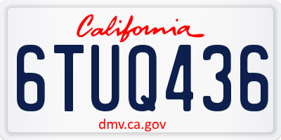 CA license plate 6TUQ436