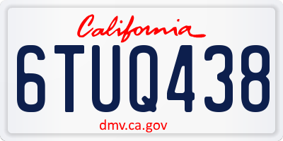 CA license plate 6TUQ438