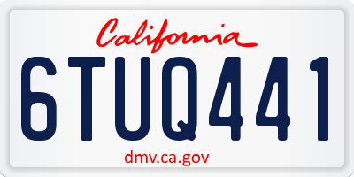 CA license plate 6TUQ441