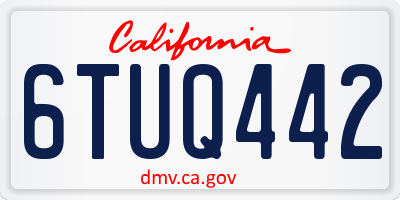 CA license plate 6TUQ442