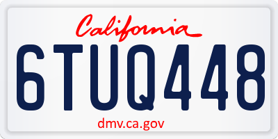 CA license plate 6TUQ448