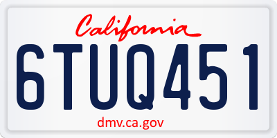 CA license plate 6TUQ451