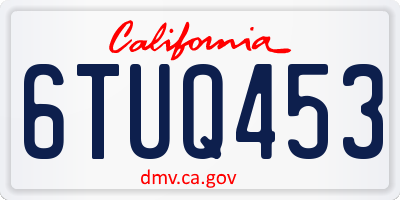 CA license plate 6TUQ453