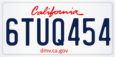 CA license plate 6TUQ454