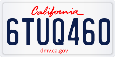 CA license plate 6TUQ460