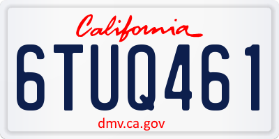 CA license plate 6TUQ461