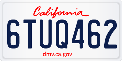 CA license plate 6TUQ462