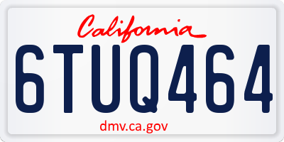 CA license plate 6TUQ464