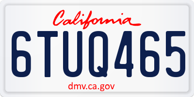 CA license plate 6TUQ465