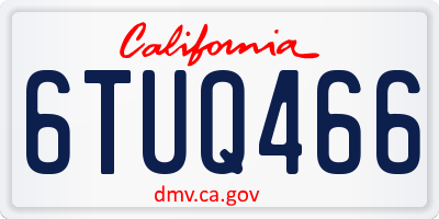 CA license plate 6TUQ466