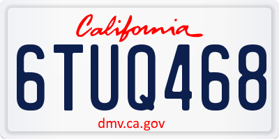 CA license plate 6TUQ468
