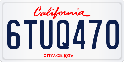 CA license plate 6TUQ470