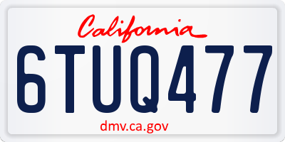 CA license plate 6TUQ477