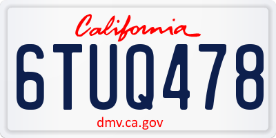 CA license plate 6TUQ478