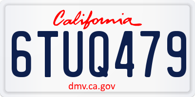 CA license plate 6TUQ479