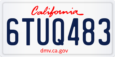 CA license plate 6TUQ483