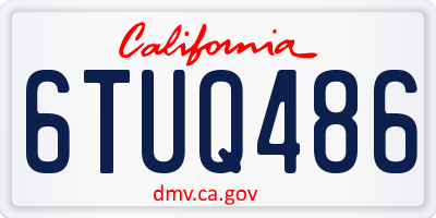 CA license plate 6TUQ486