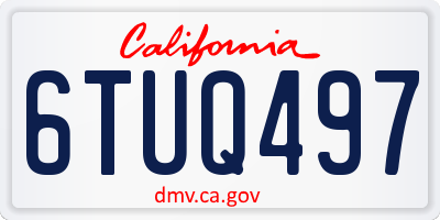CA license plate 6TUQ497