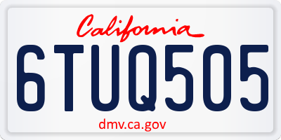 CA license plate 6TUQ505