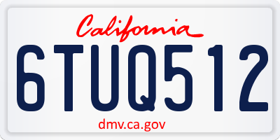 CA license plate 6TUQ512
