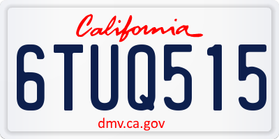 CA license plate 6TUQ515