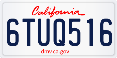 CA license plate 6TUQ516