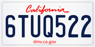 CA license plate 6TUQ522