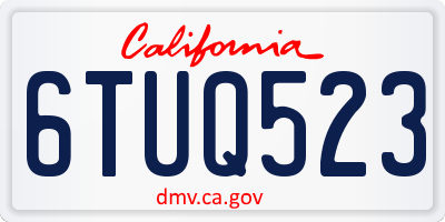 CA license plate 6TUQ523