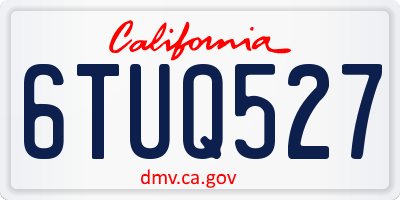 CA license plate 6TUQ527