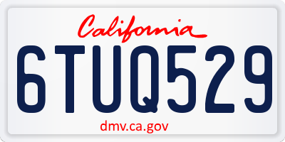 CA license plate 6TUQ529