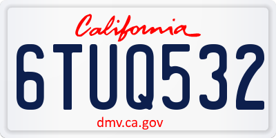 CA license plate 6TUQ532