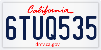 CA license plate 6TUQ535