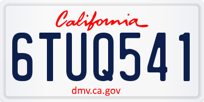 CA license plate 6TUQ541