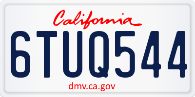 CA license plate 6TUQ544