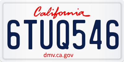 CA license plate 6TUQ546
