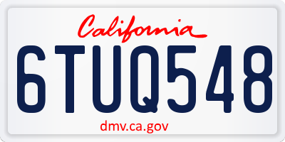 CA license plate 6TUQ548