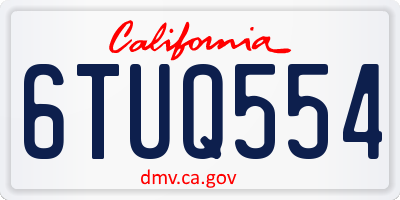 CA license plate 6TUQ554
