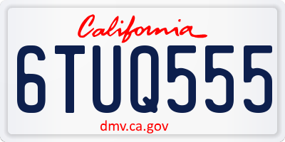 CA license plate 6TUQ555