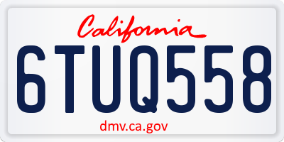 CA license plate 6TUQ558