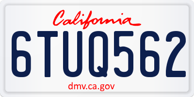 CA license plate 6TUQ562
