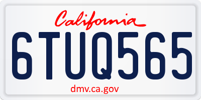 CA license plate 6TUQ565