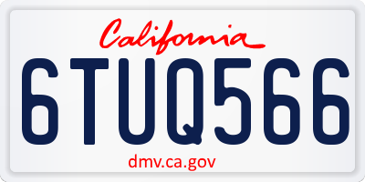 CA license plate 6TUQ566