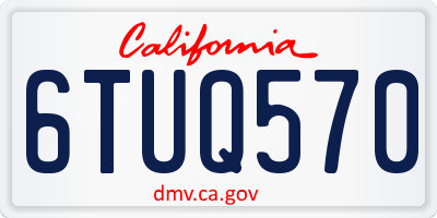 CA license plate 6TUQ570