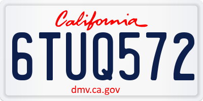 CA license plate 6TUQ572