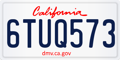 CA license plate 6TUQ573